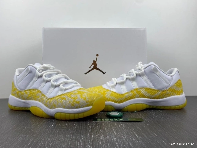 1st Kicks Air Jordan Snakeskin AH7860-107 WMNS Low 11 Yellow 0806